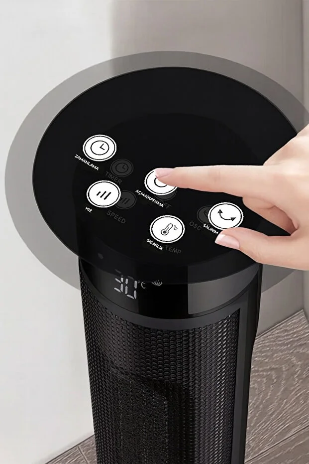 ROBO Şömineli Seramik Kule Tipi Dikey Hızlı Isıtıcı Uzaktan kumandalı ROBO Şömineli Seramik Kule Tipi Dikey Hızlı Isıtıcı Uzaktan kumandalı